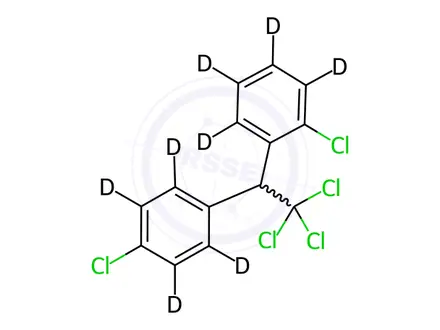 Chemical structure of 1,1,1-Trichloro-2-(2-chlorophenyl-d4)-2-(4-chlorophenyl-d4)ethane