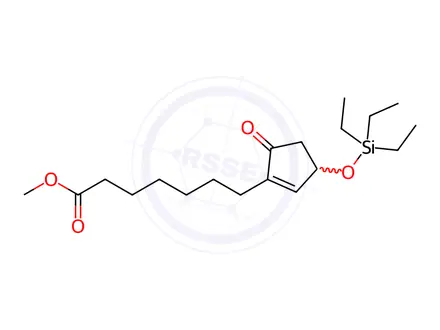 Chemical structure of Methyl 7-(5-oxo-3-((triethylsilyl)oxy)-cyclopent-1-en-1-yl)heptanoate