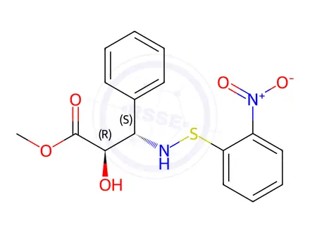 Chemical structure of Methyl (2R,3S)-2-hydroxy-3-(((2-nitrophenyl)thio)amino)-3-phenylpropanoate