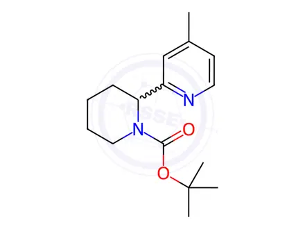 Chemical structure of tert-Butyl 2-(4-methylpyridin-2-yl)piperidine-1-carboxylate