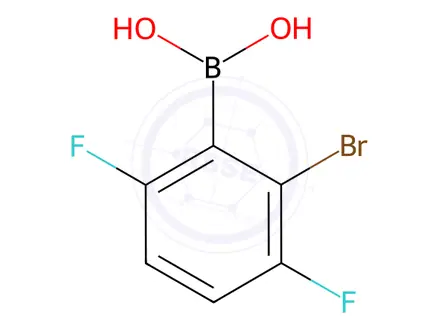 Chemical structure of (2-Bromo-3,6-difluorophenyl)boronic acid