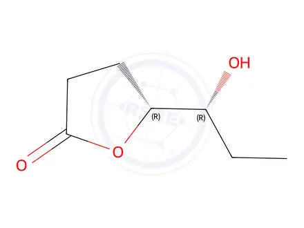 Chemical structure of (R)-5-((R)-1-hydroxypropyl)dihydrofuran-2(3H)-one