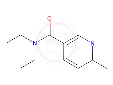 Chemical structure of 3-Pyridinecarboxamide, N,N-diethyl-6-methyl-