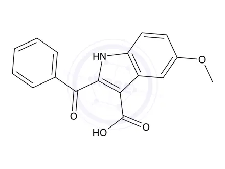 Chemical structure of 2-Benzoyl-5-methoxy-1H-indole-3-carboxylic acid