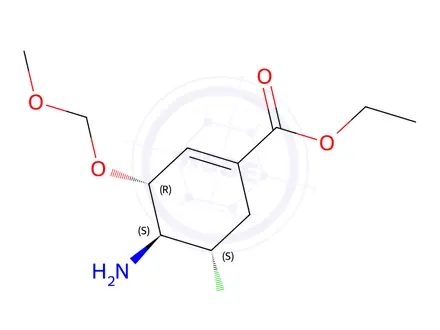 Chemical structure of (3R,4S,5S)-ethyl 4-amino-5-chloro-3-(methoxymethoxy)cyclohex-1-enecarboxylate