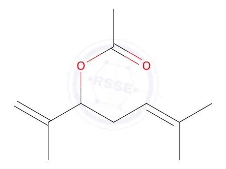 Chemical structure of 1-Isopropenyl-4-methyl-3-pentenyl acetate