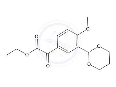Chemical structure of Ethyl 2-(3-(1,3-dioxan-2-yl)-4-methoxyphenyl)-2-oxoacetate
