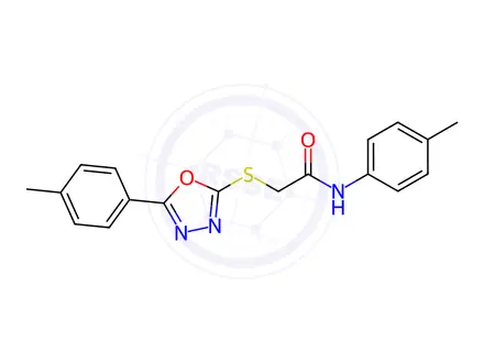 Chemical structure of N-(p-tolyl)-2-((5-(p-tolyl)-1,3,4-oxadiazol-2-yl)thio)acetamide
