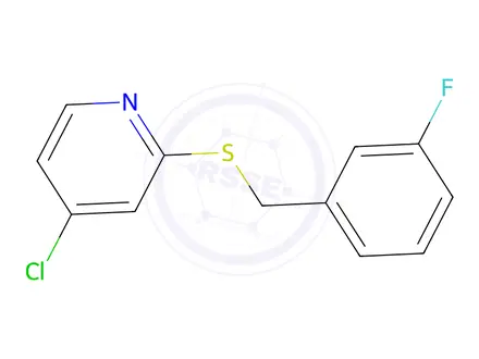 Chemical structure of 4-Chloro-2-((3-fluorobenzyl)thio)pyridine