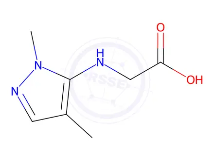 Chemical structure of N-(1,4-dimethyl-1H-pyrazol-5-yl)glycine
