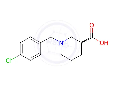 Chemical structure of 1-(4-Chlorobenzyl)piperidine-3-carboxylic acid hydrochloride