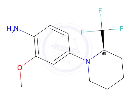 Chemical structure of (R)-2-Methoxy-4-(2-trifluoromethyl-piperidin-1-yl)-aniline