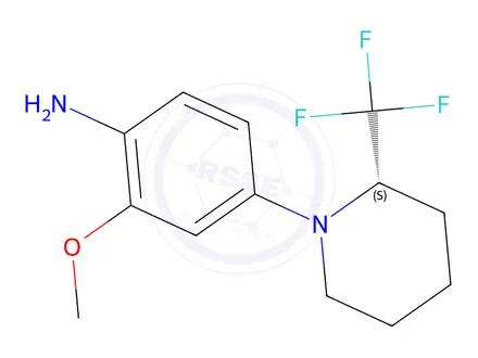 Chemical structure of (S)-2-Methoxy-4-(2-trifluoromethyl-piperidin-1-yl)-aniline