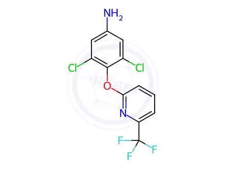 Chemical structure of 3,5-Dichloro-4-((6-(trifluoromethyl)pyridin-2-yl)oxy)aniline