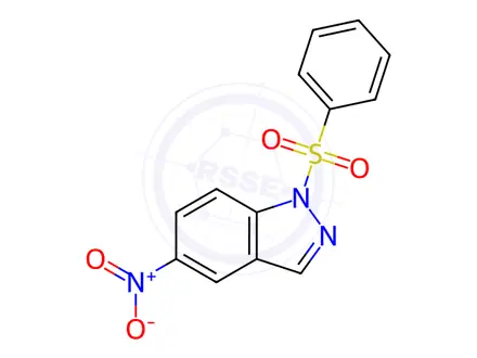 Chemical structure of 5-nitro-1-(phenylsulfonyl)-1H-indazole