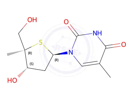 Chemical structure of 2'-deoxy-4'-methyl-4'-thiothymidine