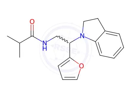 Chemical structure of N-(2-(Furan-2-yl)-2-(indolin-1-yl)ethyl)isobutyramide