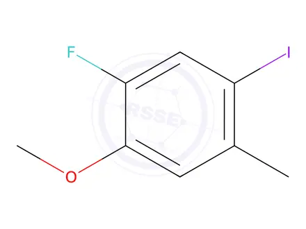 Chemical structure of 1-Fluoro-5-iodo-2-methoxy-4-methylbenzene