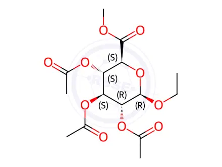 Chemical structure of Ethyl 2,3,4-Tri-O-acetyl-Beta-D-glucuronide Methyl Ester