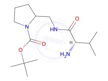 Chemical structure of tert-Butyl 2-(((S)-2-amino-3-methylbutanamido)methyl)pyrrolidine-1-carboxylate
