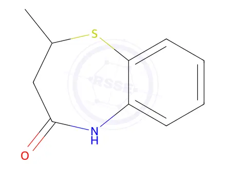 Chemical structure of 2-methyl-2,3,4,5-tetrahydro-1,5-benzothiazepin-4-one