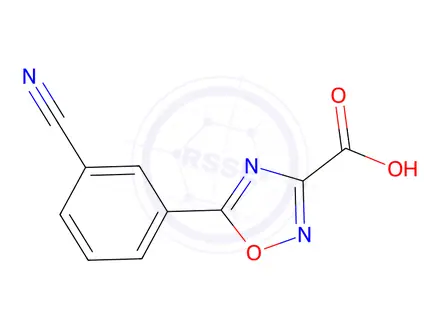 Chemical structure of 5-(3-cyanophenyl)-1,2,4-oxadiazole-3-carboxylic acid