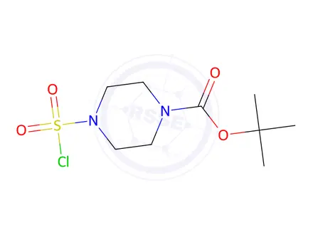 Chemical structure of tert-Butyl 4-(Chlorosulfonyl)piperazine-1-carboxylate