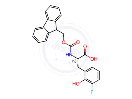 Chemical structure of N-Fmoc-3-fluoro-2-hydroxy-L-phenylalanine