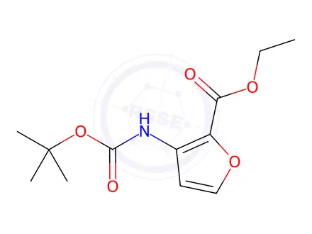 Chemical structure of Ethyl 3-((tert-butoxycarbonyl)amino)furan-2-carboxylate