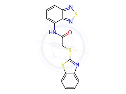 Chemical structure of N-(Benzo[c][1,2,5]thiadiazol-4-yl)-2-(benzo[d]thiazol-2-ylthio)acetamide