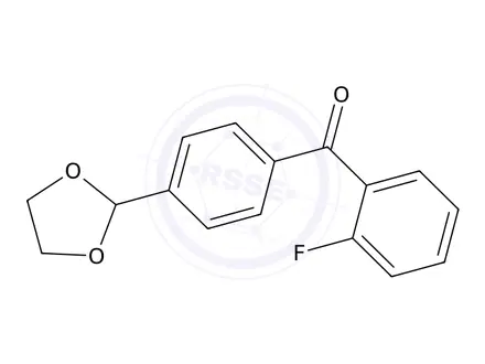 Chemical structure of 4-(1,3-Dioxolan-2-yl)-2-fluorobenzophenone