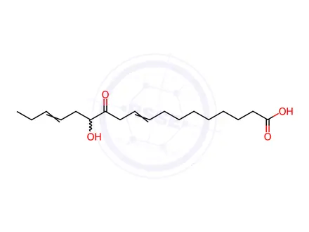 Chemical structure of 9,15-Octadecadienoic acid, 13-hydroxy-12-oxo-, (Z,Z)-