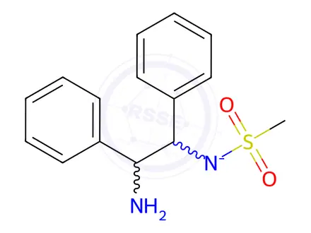 Chemical structure of Chloro(Mesitylene)[(1R,2R)-(-)-2-aMino-1,2-diphenylethyl(MethylsulfonylaMido)]rutheniuM(II) RuCl(Mesitylene)[(R,R)-MsDpen]