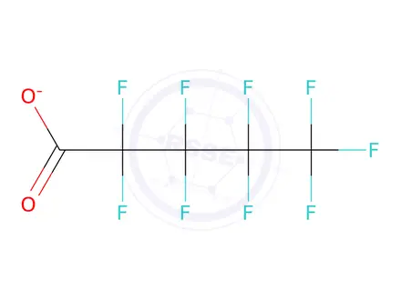 Chemical structure of Perfluoropentanoate (anion)