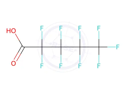 Chemical structure of Perfluoropentanoic acid(PFPeA)