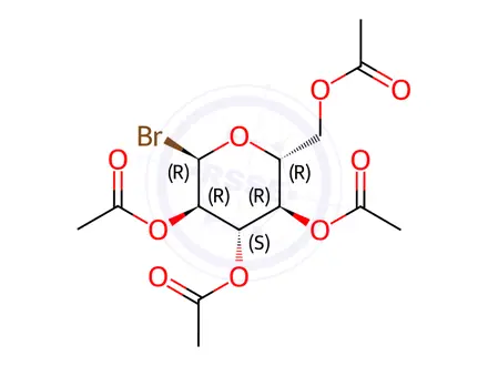 Chemical structure of 2,3,4,6-Tetra-O-acetyl-α-D-glucopyranosyl bromide