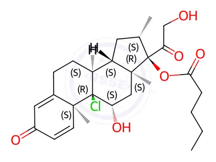 Chemical structure of Beclometasone 17-valerate