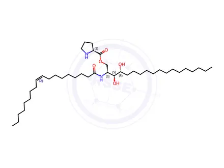 Chemical structure of 2-Oleamido-1,3,4-Octadecatriyl Prolinate