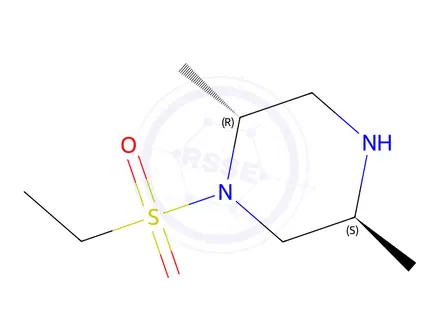 Chemical structure of (2R,5S)-1-ethylsulfonyl-2,5-dimethyl-piperazine