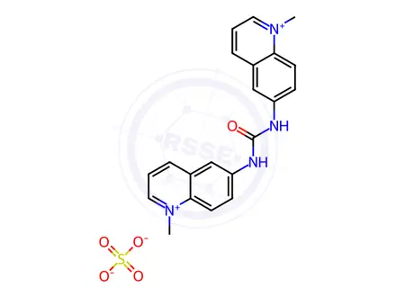 Chemical structure of 6,6'-(carbonyldiimino)bis[1-methylquinolinium] sulphate