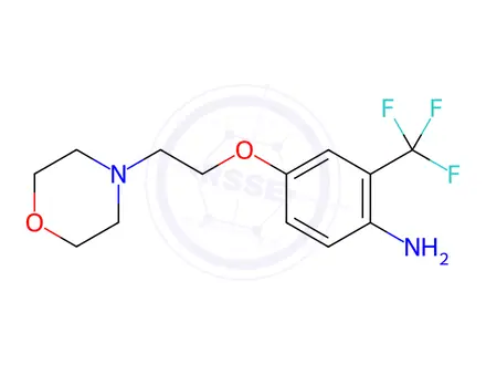 Chemical structure of 4-[2-(4-Morpholinyl)ethoxy]-2-(trifluoromethyl)-phenylamine