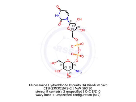 Chemical structure of Glucosamine Hydrochloride Impurity 34 Disodium Salt