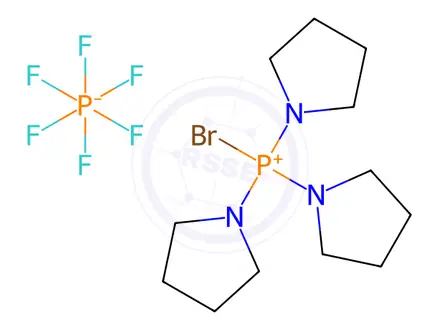 Chemical structure of Bromotripyrrolidinophosphonium Hexafluorophosphate