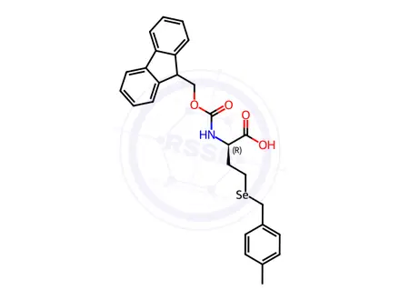 Chemical structure of Fmoc-D-HomoSec(pMeBzl)-OH