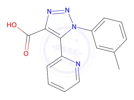 Chemical structure of 1-(3-methylphenyl)-5-pyridin-2-yl-1H-1,2,3-triazole-4-carboxylic acid