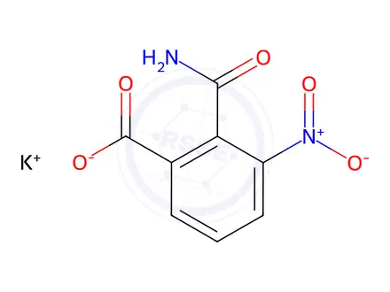 Chemical structure of 2-(Aminocarbonyl)-3-nitrobenzoic Acid Potassium Salt