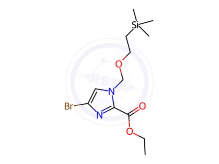 Chemical structure of Ethyl 4-bromo-1-((2-(trimethylsilyl)ethoxy)methyl)-1H-imidazole-2-carboxylate