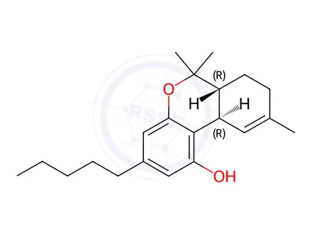 Chemical structure of Δ9-Tetrahydrocannabinol solution, 1000μg/mL in acetonitrile