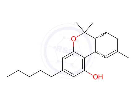 Chemical structure of delta-9-Tetrahydrocannabinol