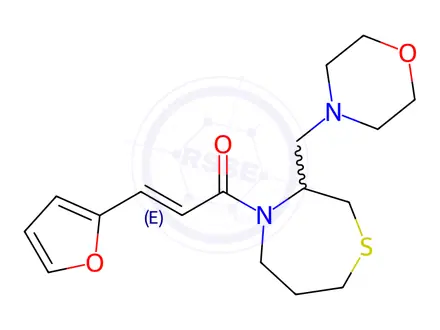 Chemical structure of 3-(Furan-2-yl)-1-(3-(morpholinomethyl)-1,4-thiazepan-4-yl)prop-2-en-1-one